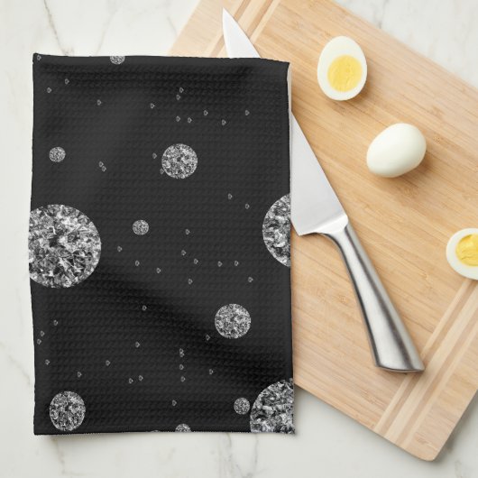 Zilverglitter Theedoek (Quarter Fold)