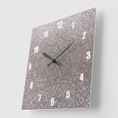 Zilverglitter Vierkante Klok (Hoek)