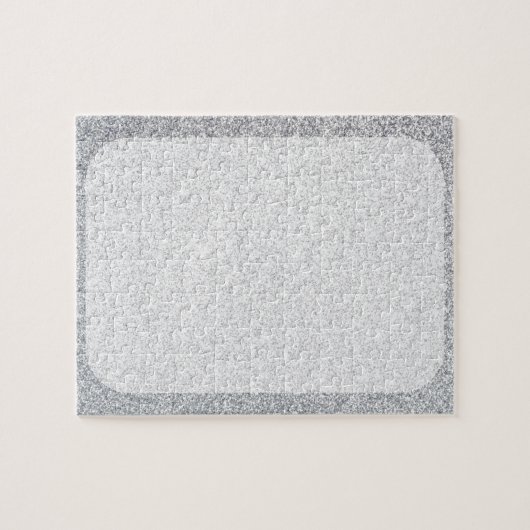 Zilverglitterblanco sjabloon legpuzzel (Horizontaal)