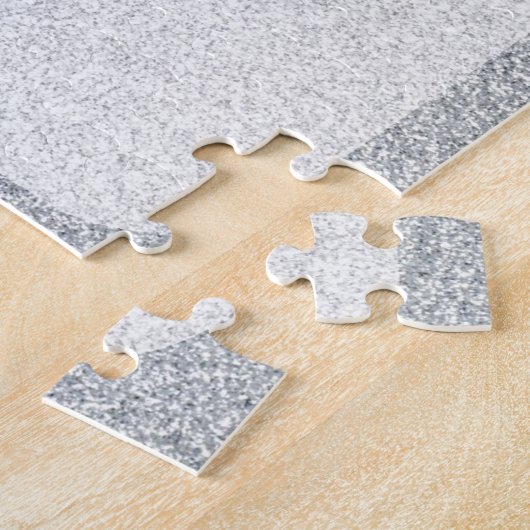 Zilverglitterblanco sjabloon legpuzzel (Zijkant)