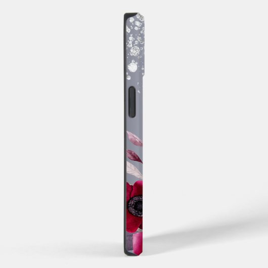 Zilverglitterbloemen met vuurwapennaam Case-Mate iPhone case (Achterkant / Rechts)