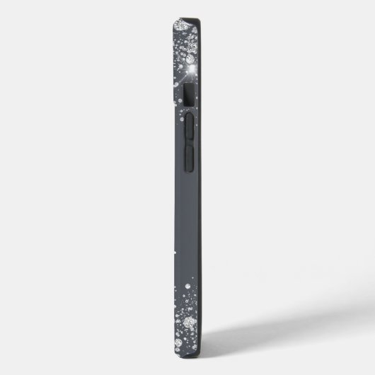 Zilverglitterbloemen met vuurwapennaam Case-Mate iPhone case (Achterkant / Links)