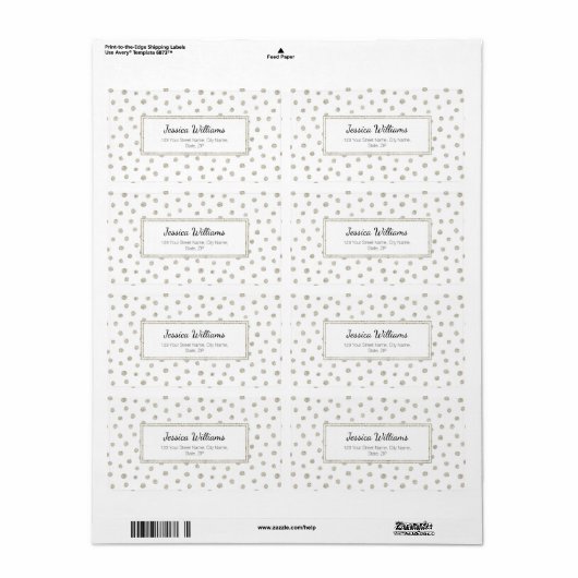 Zilverglitterstippen Etiket (Full Sheet)