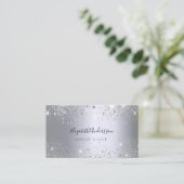 Zilverglitterstof metaal maakt haar schoonheid visitekaartje (Staand voorkant)