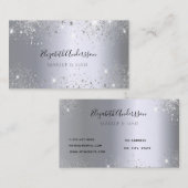 Zilverglitterstof metaal maakt haar schoonheid visitekaartje (Voorkant / Achterkant)