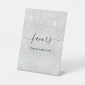 Zilverglitterstofbeugels Reclamebord Met Voetstuk (Voorkant)