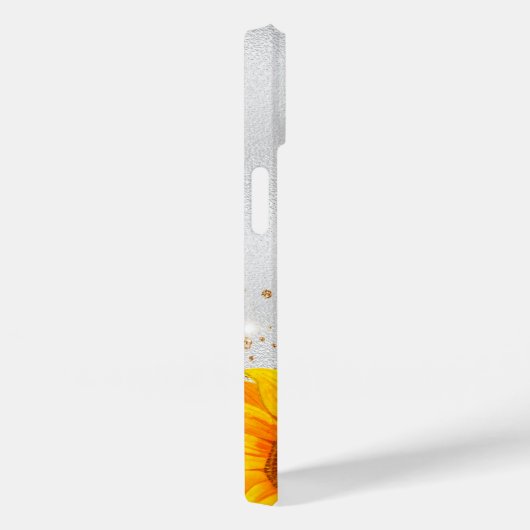 Zilverglitterzonnebloem Case-Mate iPhone Case (Achterkant / Rechts)