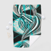 Zilvergolvende krommen onder cyaangroene rook op d golfhanddoek (Insitu)