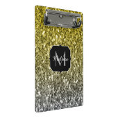 Zilvergouden donkere sparren glitter ombre Monogra Mini Klembord (Schuin)