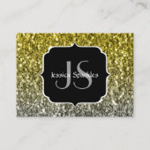 Zilvergouden donkere sparren glitter ombre Monogra Visitekaartje (Achterkant)