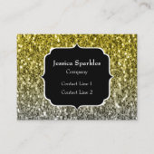 Zilvergouden donkere sparren glitter ombre Monogra Visitekaartje (Voorkant)