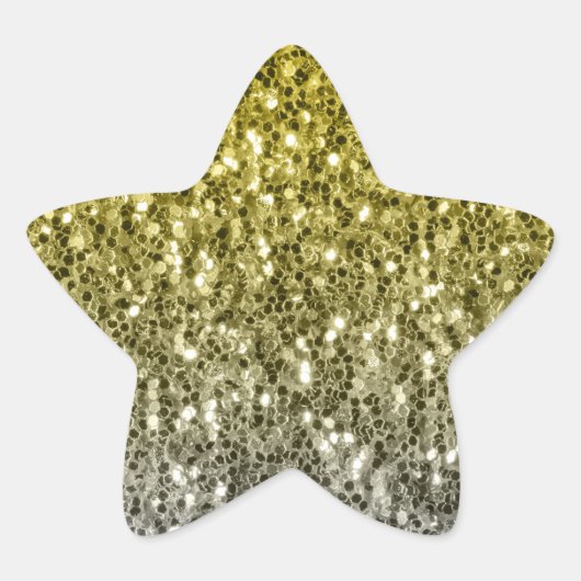 Zilvergouden donkere sparren ster sticker (Voorkant)