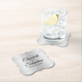 Zilvergradiënt Elegant Vlaams huwelijk Kartonnen Onderzetters (Insitu)