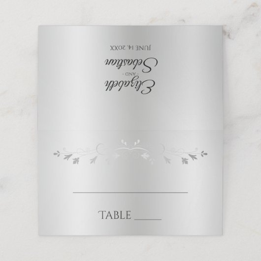 Zilvergradiënt en Vlaamse legante bruiloft Plaatskaartje (Buitenkant ongevouwen)