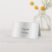 Zilvergradiënt en  Vlaamse legante bruiloft Plaatskaartje (Achterkant)