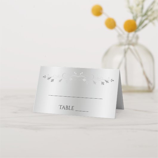 Zilvergradiënt en  Vlaamse legante bruiloft Plaatskaartje (Voorkant)