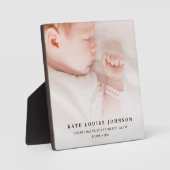 Zilvergradiënt Nieuwe baby foto's & geboorterecord Fotoplaat (Voorkant)