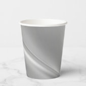 Zilvergradiëntdiagonale lijnen papieren bekers (Achterkant)
