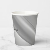Zilvergradiëntdiagonale lijnen papieren bekers (Links)