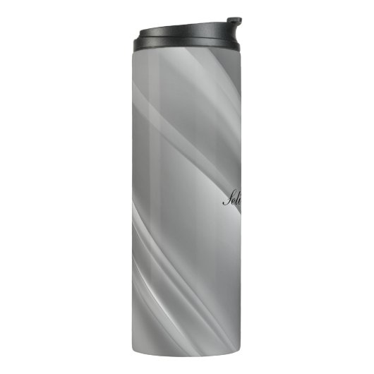 Zilvergradiëntdiagonale lijnen thermosbeker (Gedraaid links)