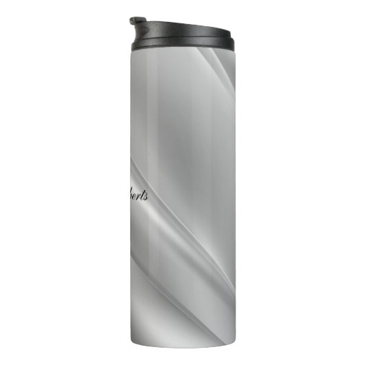 Zilvergradiëntdiagonale lijnen thermosbeker (Geroteerd rechts)