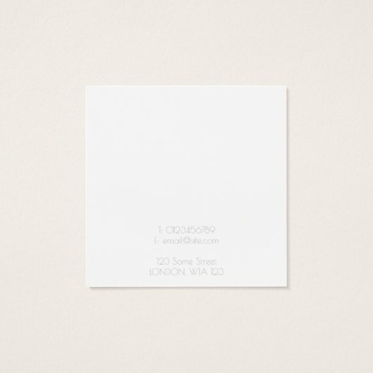 Zilvergrenshouder Vierkante Visitekaartjes (Achterkant)