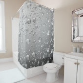 Zilvergrijs Abstracte waterdruppeltjes Douchegordijn (In situ)