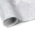 Zilvergrijs Bloemen Damast Floral Royal Monochrom Cadeaupapier<br><div class="desc">Minimalisme en eenvoud van vormgeving,  glam- en grafisch omslagpapier</div>