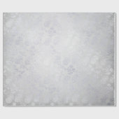 Zilvergrijs Bloemen Gevoelig Metallic Monochromati Cadeaupapier (Vlak)