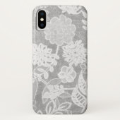 zilvergrijs bloemontwerp Case-Mate iPhone case (Achterkant)