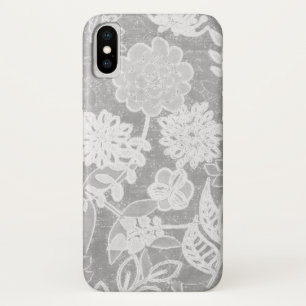zilvergrijs bloemontwerp Case-Mate iPhone case