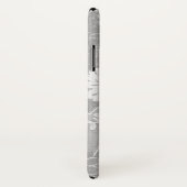 zilvergrijs bloemontwerp Case-Mate iPhone case (Achterkant / rechts)