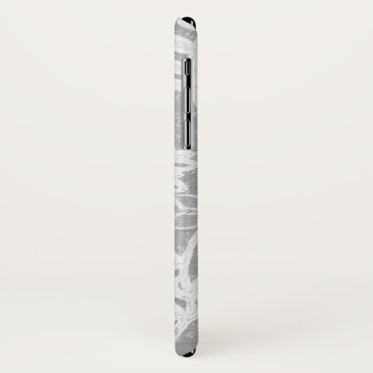 zilvergrijs bloemontwerp Case-Mate iPhone case (Achterkant/links)