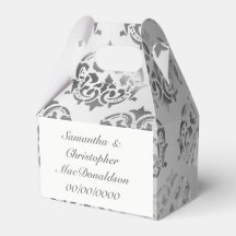 Zilvergrijs damast patroon bruiloft