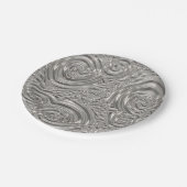 Zilvergrijs elegant art nouveau reliëflook papieren bordje (Gekanteld)
