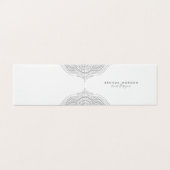 Zilvergrijs elegante mandala visitekaartje (Buitenkant ongevouwen)