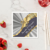 Zilvergrijs en goudvloour de lys servetten (Insitu)