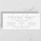 zilvergrijs en witte kalligrafie kaart (Voorkant / Achterkant)