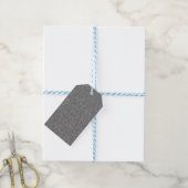 Zilvergrijs faux glitter cadeaulabel (Met Touw)