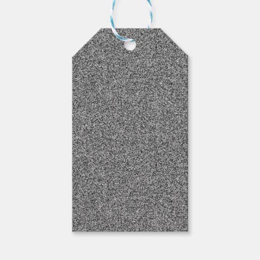 Zilvergrijs faux glitter cadeaulabel (Voorkant)