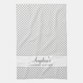 Zilvergrijs Frans Plaid Check Country Gourmet Theedoek (Verticaal)