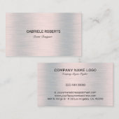 Zilvergrijs geborsteld faux aluminium visitekaartje (Voorkant / Achterkant)