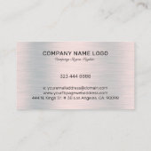 Zilvergrijs geborsteld faux aluminium visitekaartje (Achterkant)