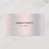 Zilvergrijs geborsteld faux aluminium visitekaartje (Voorkant)