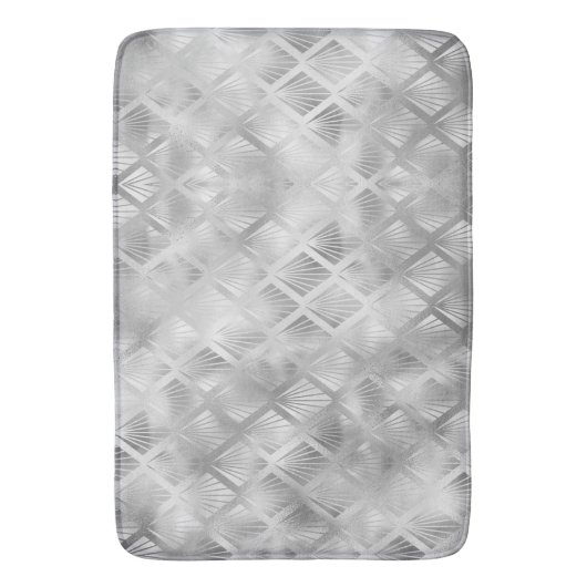 Zilvergrijs Geometrisch Abstract Badmat (Voorkant Verticaal)