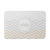 Zilvergrijs Goud Monogram Chevron Badmat (Voorkant)