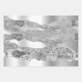 Zilvergrijs grijs glitter metallic folie chic inpakpapier vel (Voorkant 3)