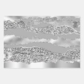 Zilvergrijs grijs glitter metallic folie chic inpakpapier vel (Voorkant 2)