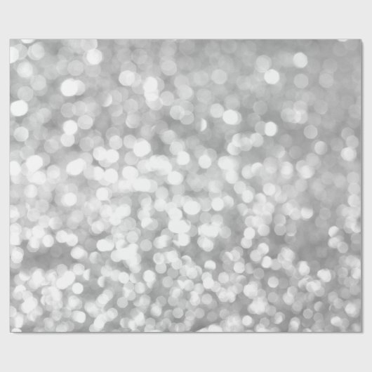 Zilvergrijs Grijs Glitter Wit  Bokeh Cadeaupapier (Vlak)