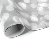 Zilvergrijs Grijs Glitter Wit  Bokeh Cadeaupapier (Rol Hoek)